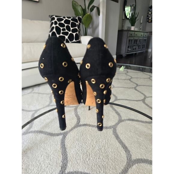 Giuseppe Zanotti Black Rivet Heels 36 US 6 - Picture 3 of 10